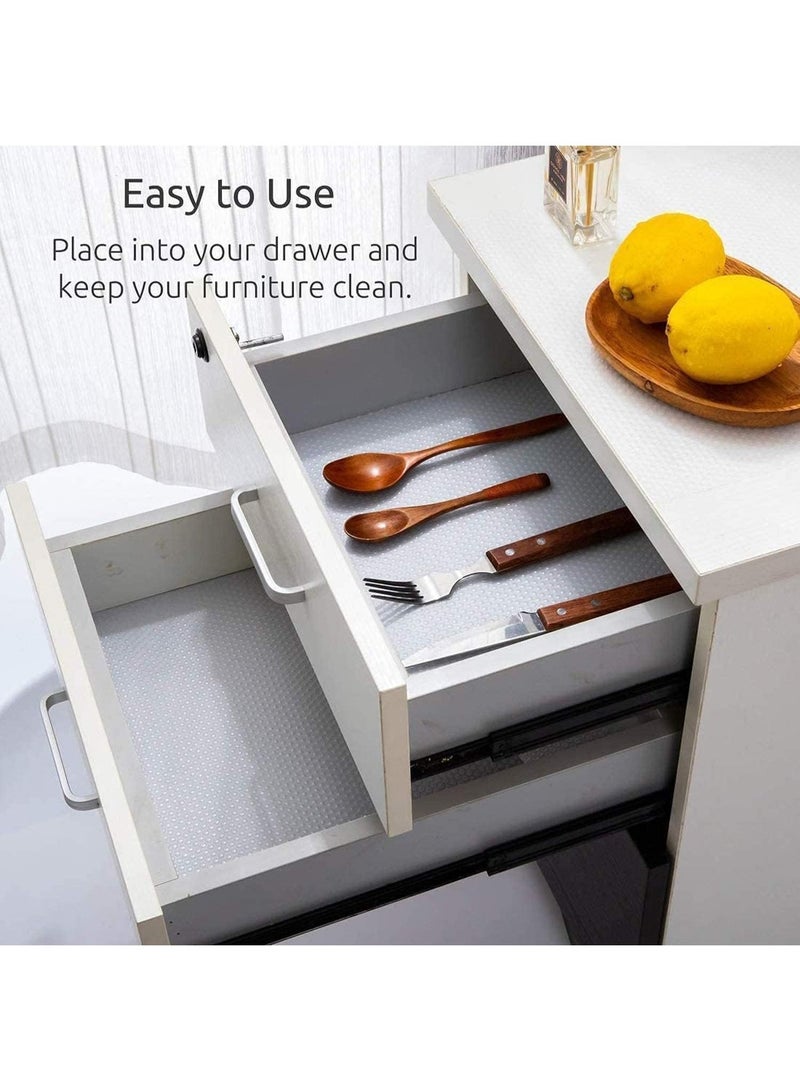 ChicAbode 3 Rolls Non-Slip Adhesive, Eva Cupboard Cabinet Pad Drawer Mat Fridge Liner Roll for Kitchen and Bedroom, Clear, 45X150 cm - Image 2